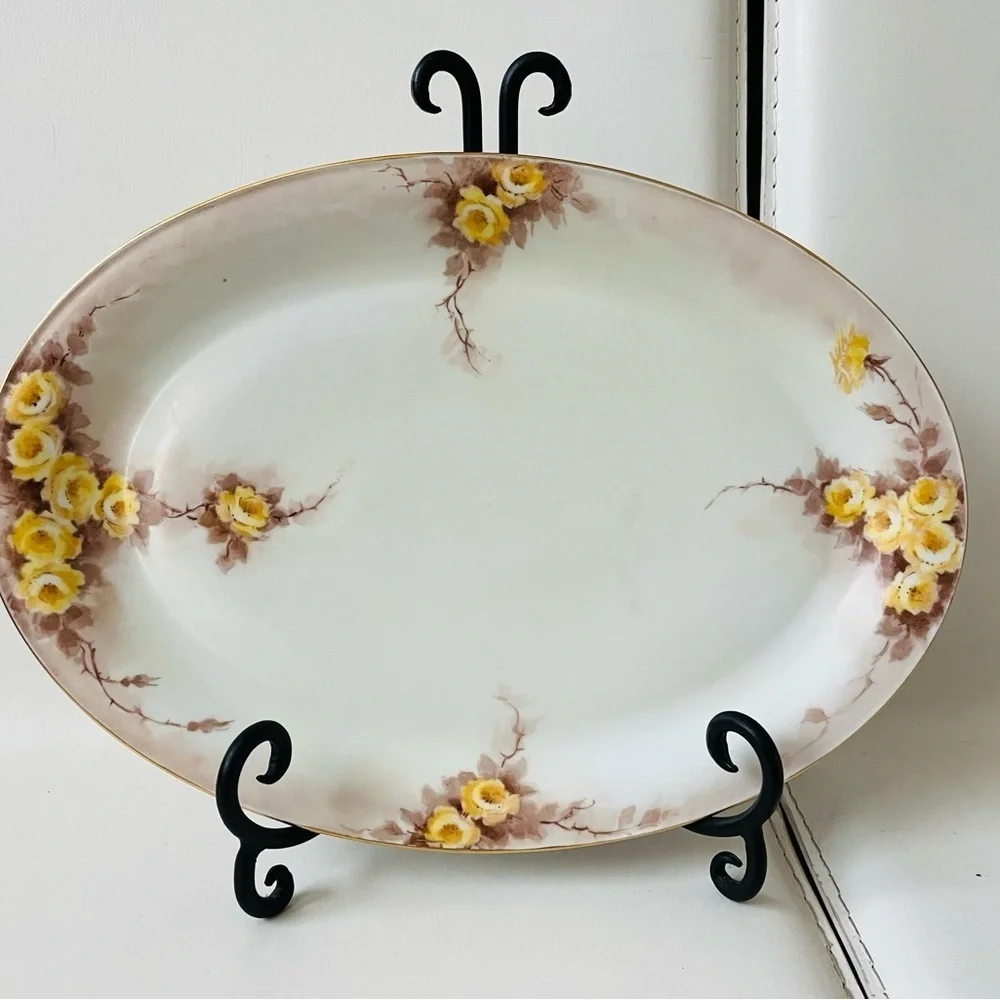 Antique Tirschenreuth Germany 1962 Hand Painted Tray